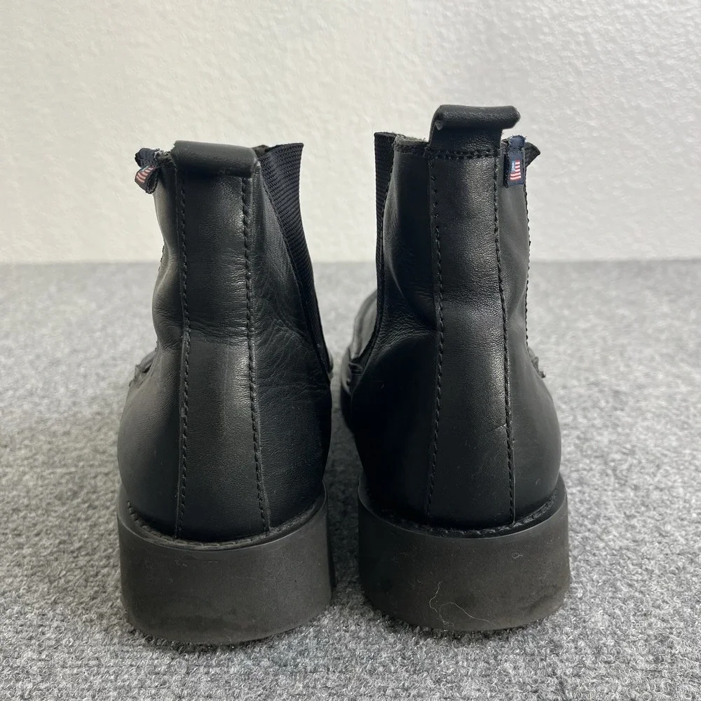 Polo Ralph Lauren Chelsea Boots Mens 9.5D Black Leather Chunky Lug Sole Vintage